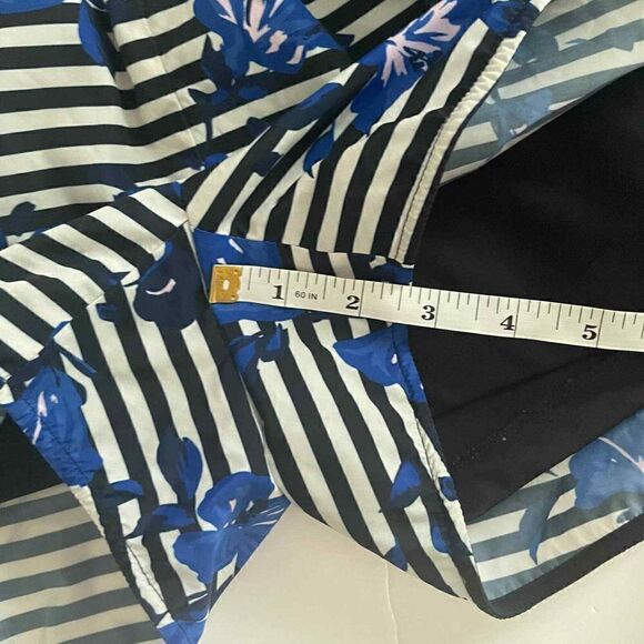 Kate‎ Spade Live Colorfully Black Striped Blue Floral Ruffled Sz XXS Shorts - Picture 5 of 9